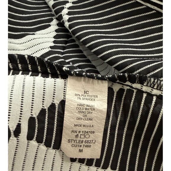 IC by Connie K Open Front Jacket Topper Black White Ribbed Pockets Artsy Size M - Picture 8 of 9